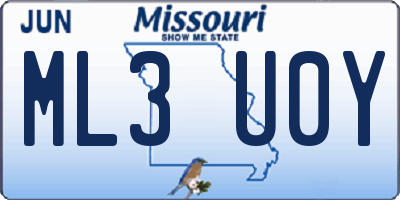 MO license plate ML3U0Y