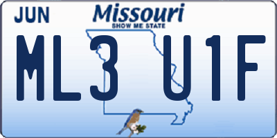 MO license plate ML3U1F