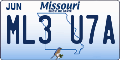 MO license plate ML3U7A