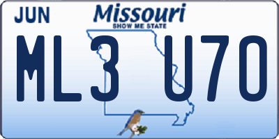MO license plate ML3U7O