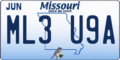 MO license plate ML3U9A
