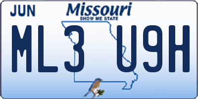 MO license plate ML3U9H