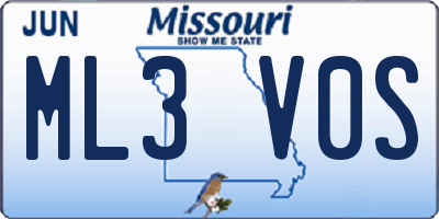 MO license plate ML3V0S