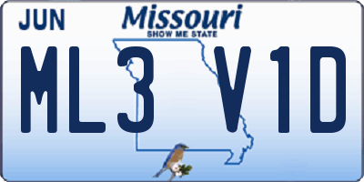 MO license plate ML3V1D