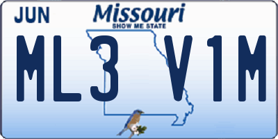 MO license plate ML3V1M