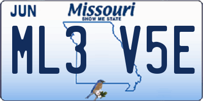 MO license plate ML3V5E