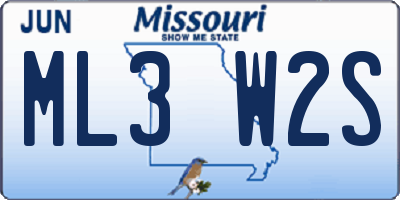 MO license plate ML3W2S