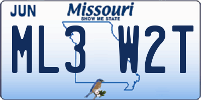 MO license plate ML3W2T