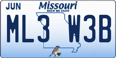 MO license plate ML3W3B