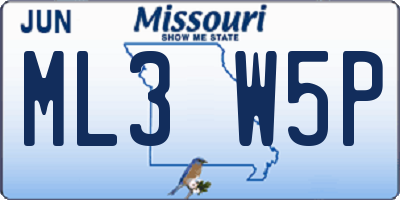 MO license plate ML3W5P