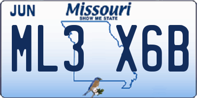 MO license plate ML3X6B