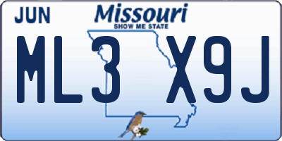 MO license plate ML3X9J