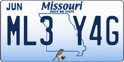 MO license plate ML3Y4G
