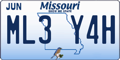 MO license plate ML3Y4H