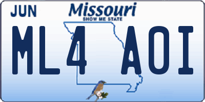 MO license plate ML4A0I