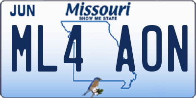 MO license plate ML4A0N