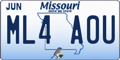 MO license plate ML4A0U