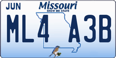 MO license plate ML4A3B