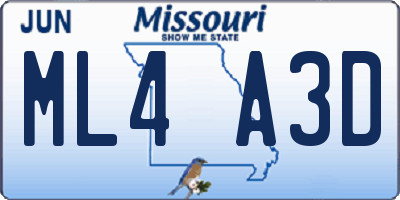 MO license plate ML4A3D
