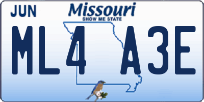 MO license plate ML4A3E