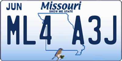 MO license plate ML4A3J