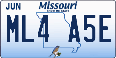 MO license plate ML4A5E