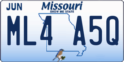 MO license plate ML4A5Q