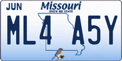 MO license plate ML4A5Y