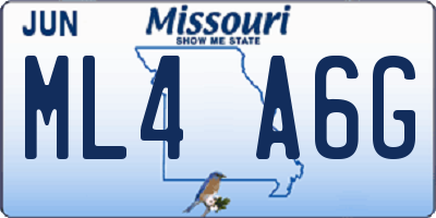 MO license plate ML4A6G