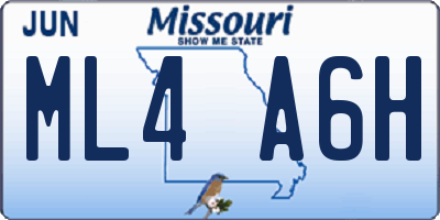 MO license plate ML4A6H