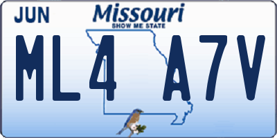 MO license plate ML4A7V