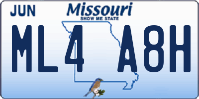 MO license plate ML4A8H