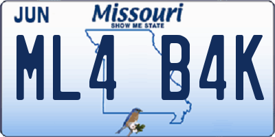 MO license plate ML4B4K