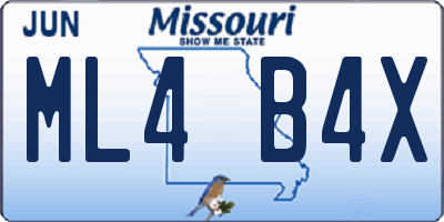 MO license plate ML4B4X
