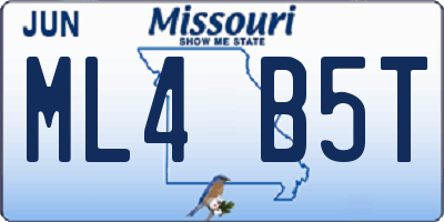 MO license plate ML4B5T