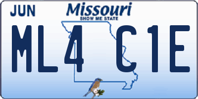 MO license plate ML4C1E