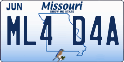 MO license plate ML4D4A