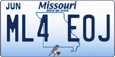 MO license plate ML4E0J