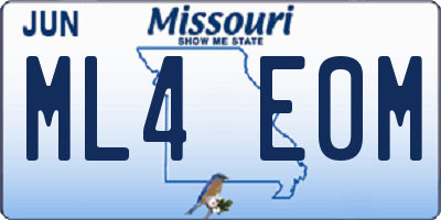 MO license plate ML4E0M