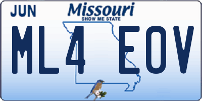 MO license plate ML4E0V