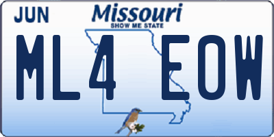 MO license plate ML4E0W