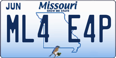 MO license plate ML4E4P