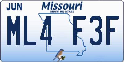 MO license plate ML4F3F