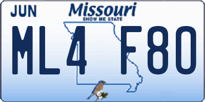 MO license plate ML4F8O
