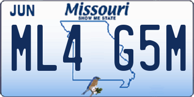 MO license plate ML4G5M