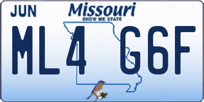 MO license plate ML4G6F