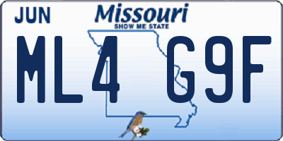 MO license plate ML4G9F