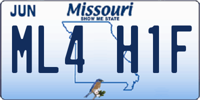 MO license plate ML4H1F