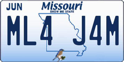 MO license plate ML4J4M