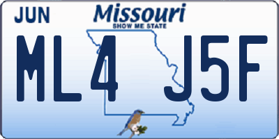 MO license plate ML4J5F